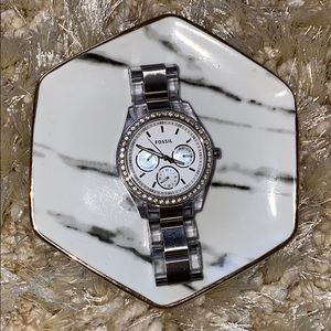 Silver Fossil Watch